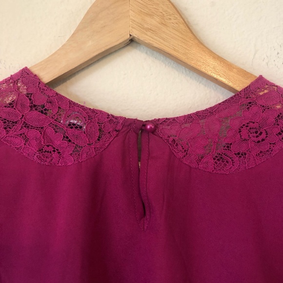 Embroidered Pink Lacy Boho Cottagecore Pleated Blouse - Picture 7 of 8